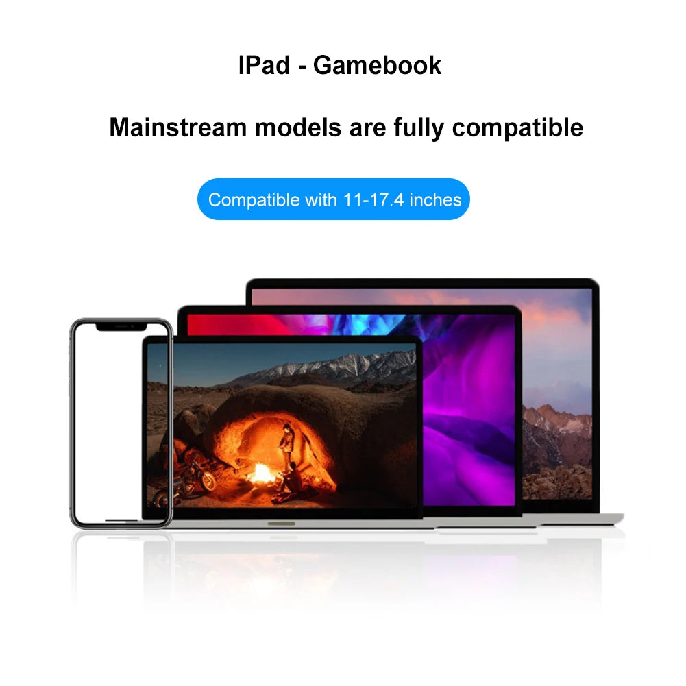 2-in-1 Laptop Vertical Stand Aluminium Alloy Fordable Support Stand Detachable Ergonomic Notebook Stand for 11-17.4 Inch Macbook