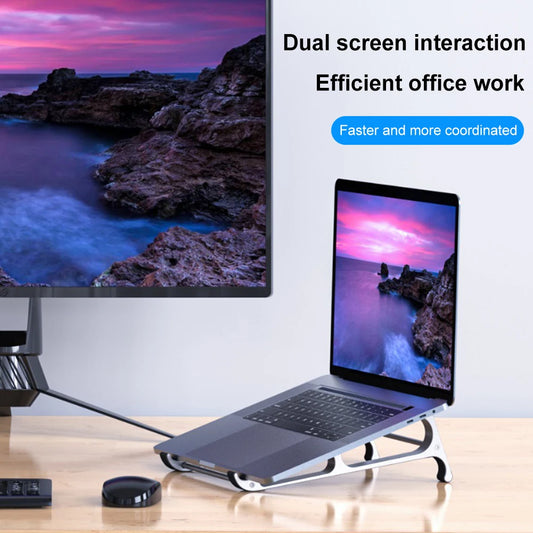 2-in-1 Laptop Vertical Stand Aluminium Alloy Fordable Support Stand Detachable Ergonomic Notebook Stand for 11-17.4 Inch Macbook